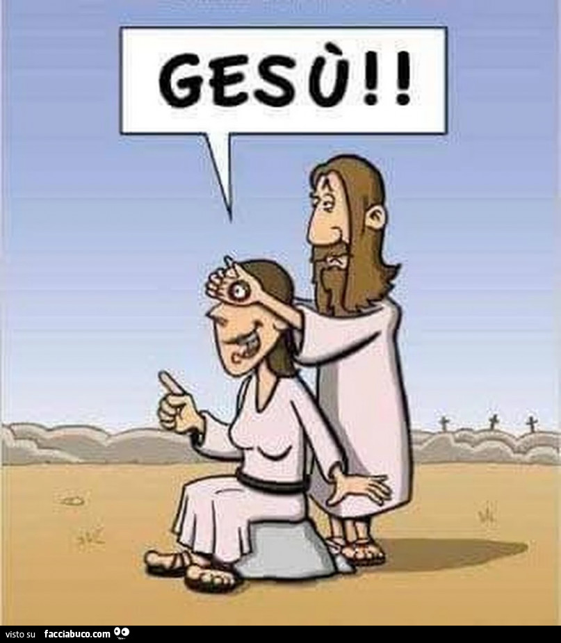 Ha le mani bucate. Indovina che si tratta di Gesù