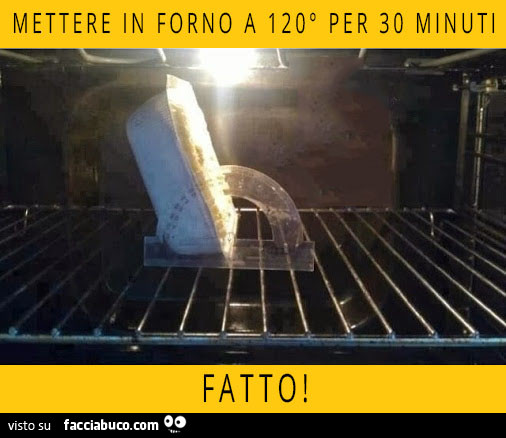 Mettere in forno a 120° per 30 minuti. Fatto