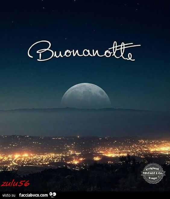 Magnifica luna sulla città notturna. Buonanotte