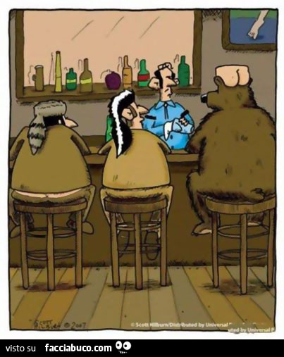 L'orso al saloon con in testa un culo umano