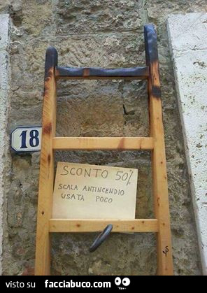 Sconto 50%. Scala antincendio usata poco
