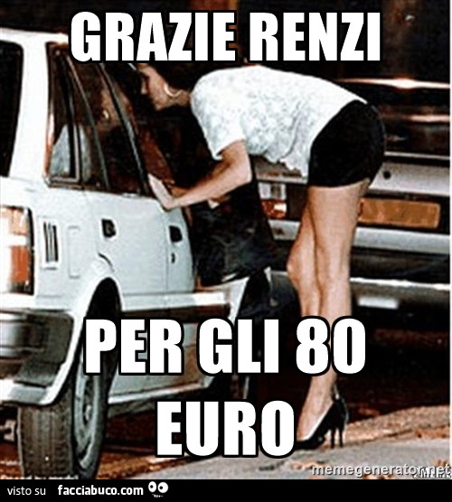 La prostituta ringrazia Renzi per gli 80 euro