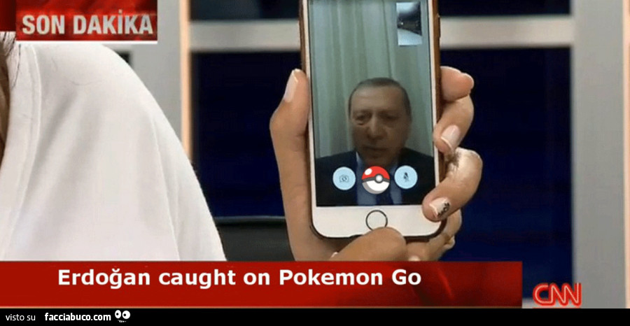 Erdogan catturato su Pokemon Go