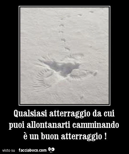 Qualsiasi atterraggio da cui puoi allontanarti camminando è un buon atterraggio