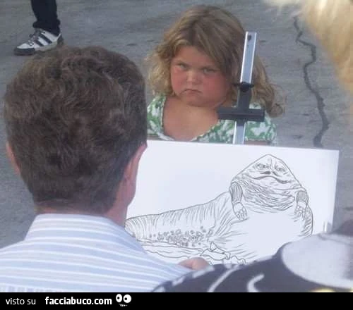 ritratto ragazzina come Jabba the Hutt star wars