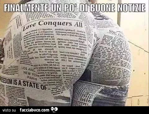 Finalmente un po' di buone notizie
