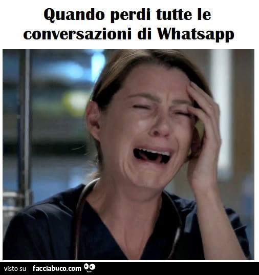 Quando perdi tutte le conversazioni di Whatsapp