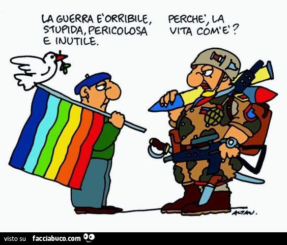 La guerra è orribile, stupida, pericolosa e inutile. Perchè la vita com'è?