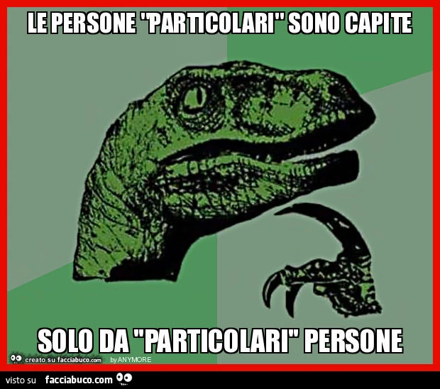Le persone "particolari" sono capite solo da "particolari" persone