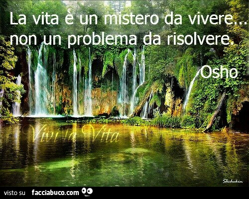 La vita è un mistero da vivere, non un problema da risolvere. Osho
