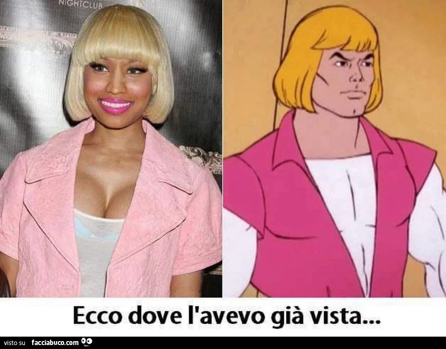 Nicki Minaj come He-Man. Ecco dove l'avevo già vista