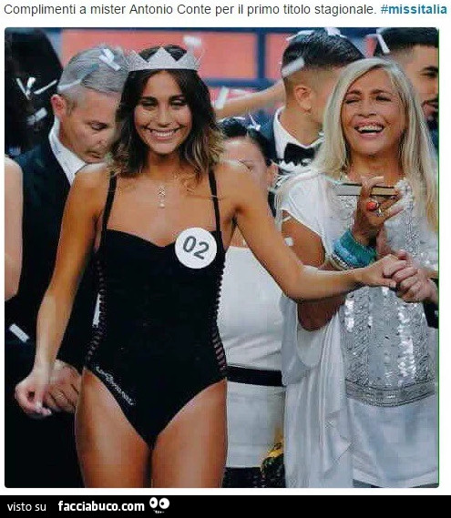 Complimenti a Mister Antonio Conte per il primo titolo stagionale. Miss Italia