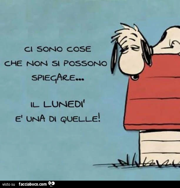 Ci sono cose che non si possono spiegare&hellip; il Lunedì è una di quelle