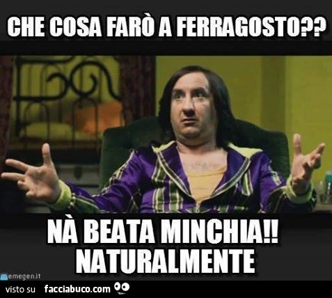 Che cosa farò a Ferragosto? Na beata minchia naturalmente