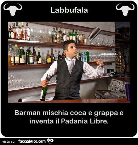 Barman mischia coca e grappa e inventa il Padania Libre