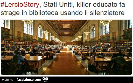 Stati Uniti, killer educato fa strage in biblioteca usando il silenziatore