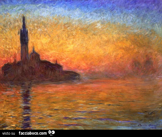 Tramonto a Venezia in un quadro impressionista