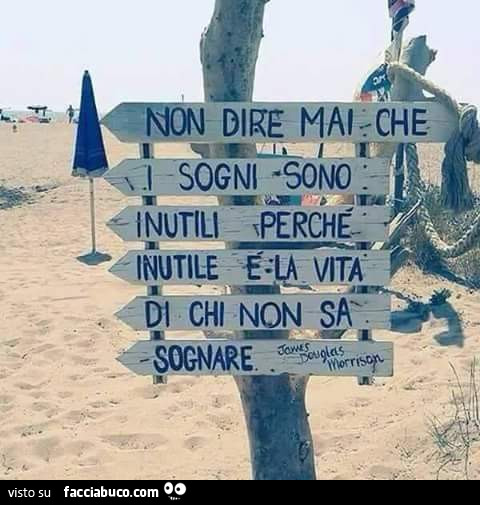 Non dire mai che i sogni sono inutili perchè inutile è la vita di chi non sa sognare