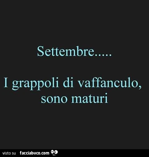 Settembre&hellip; i grappoli di vaffanculo sono maturi