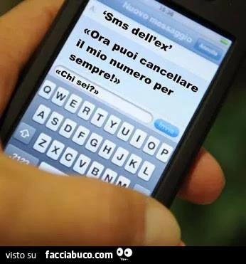 Sms dell'ex. Ora puoi cancellare il mio numero per sempre. Chi sei?