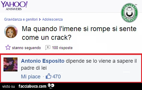 Ma quando l'imene si rompe si sente come un crack? Dipende se lo viene a sapere il padre di lei