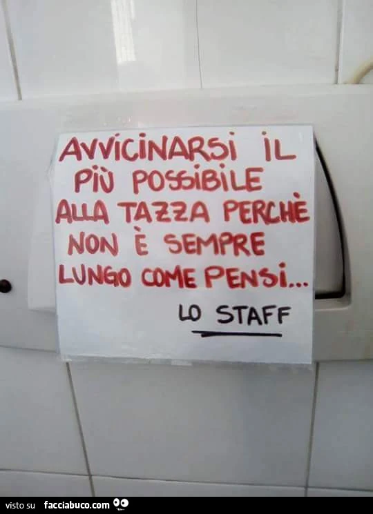 Avvicinarsi il più possibile alla tazza perchè non è sempre lungo come pensi