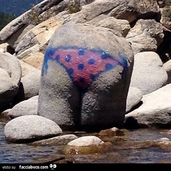 Disegno mutandine su uno scoglio