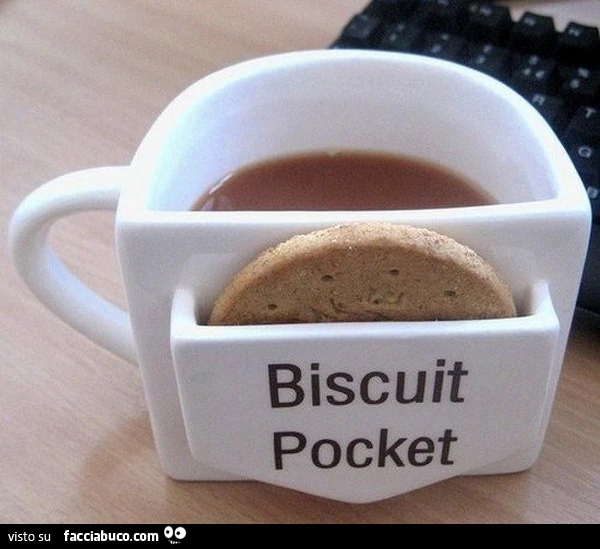 Tazzina con porta biscotto. Biscuit Pocket