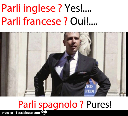 Parli inglese? Yes. Parli francese? Oui! Parli spagnolo? Pures