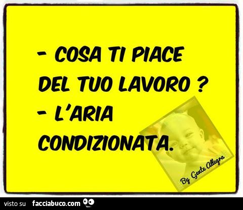 Cosa ti piace del tuo lavoro? L'aria condizionata