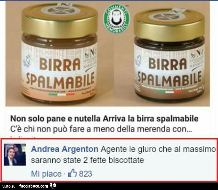 Non solo pane e nutella, arriva la birra spalmabile. Agente le giuro che al massimo saranno state 2 fette biscottate