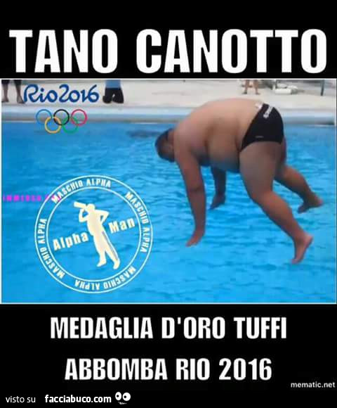 Tano Canotto. Medaglia d'oro tuffi abbomba Rio 2016