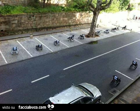 Sedie a rotelle occupano i parcheggi