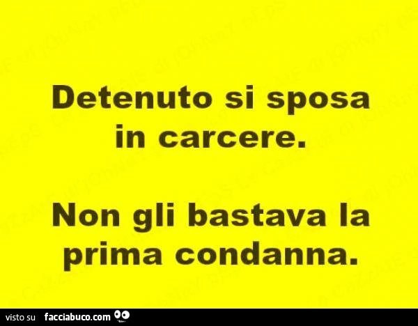 Detenuto si sposa in carcere. Non gli bastava la prima condanna
