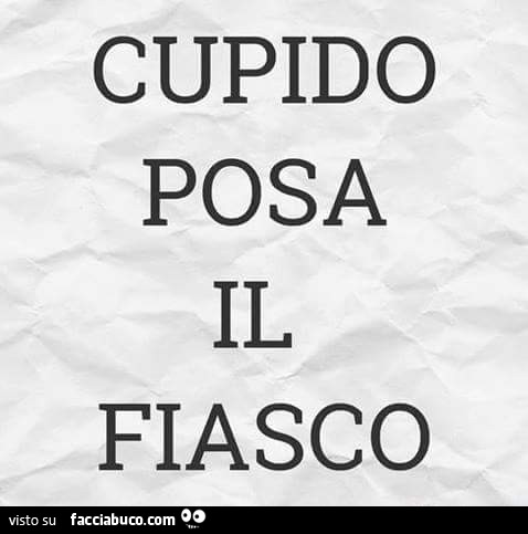 Cupido posa il fiasco