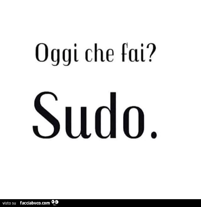 Oggi che fai? Sudo