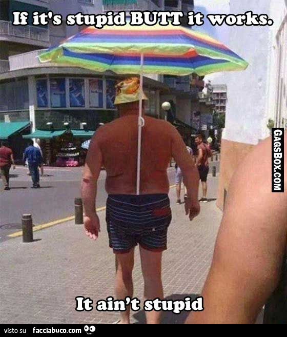If it's stupid butt it works. It aint't stupid