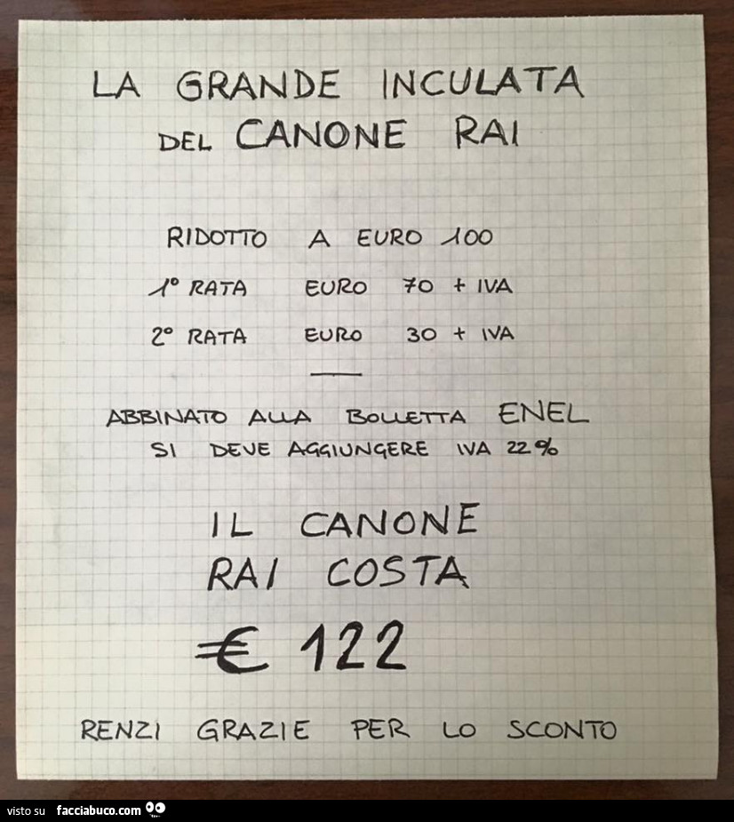 La grande inculata del Canone Rai