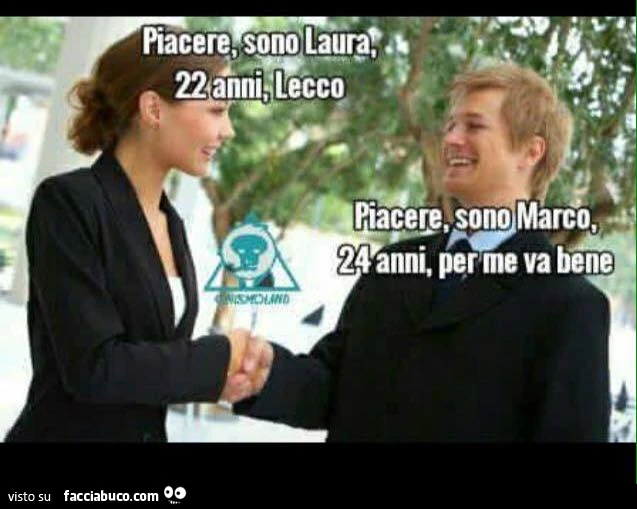 Piacere, sono Laura, 22 anni, Lecco. Piacere, sono Marco, 24 anni, per me va bene