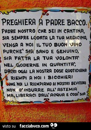 Preghiera a Padre Bacco