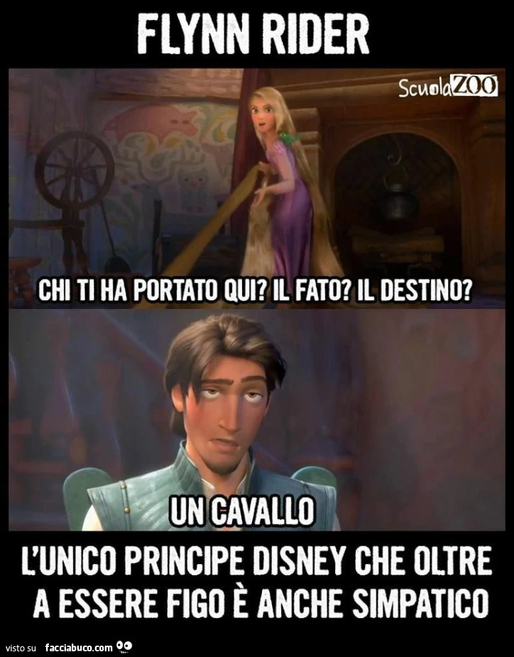 Raperonzolo: chi ti ha portato qui? Il fato? Il destino? Un cavallo. L'unico principe Disney che oltre a essere figo è anche simpatico