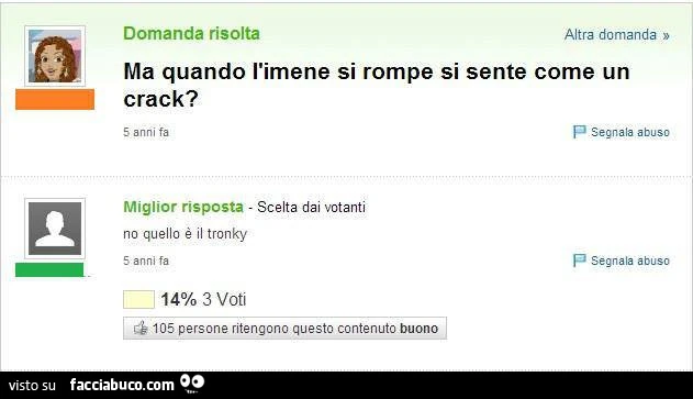 Ma quando l'imene si rompe si sente come un crack?