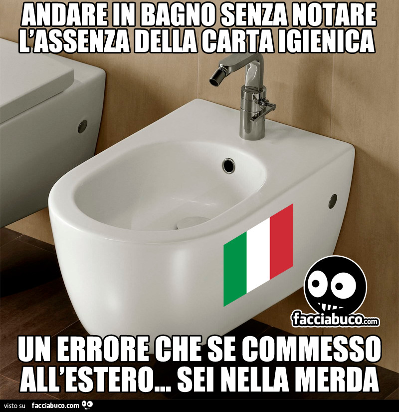 Andare in bagno senza notare l'assenza della carta igienica. Un errore che se commesso all'estero… sei nella merda