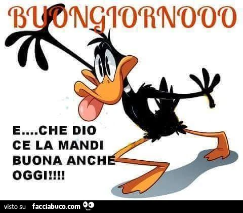 Buongiorno e che Dio ce la mandi buona anche oggi