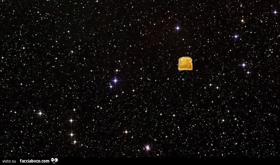 Pan di stelle: fetta di pane in mezzo alle stelle