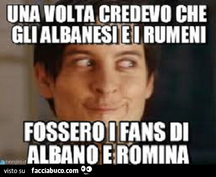 Una volta credevo che gli albanesi e i rumeni fossero i fans di Albano e Romina