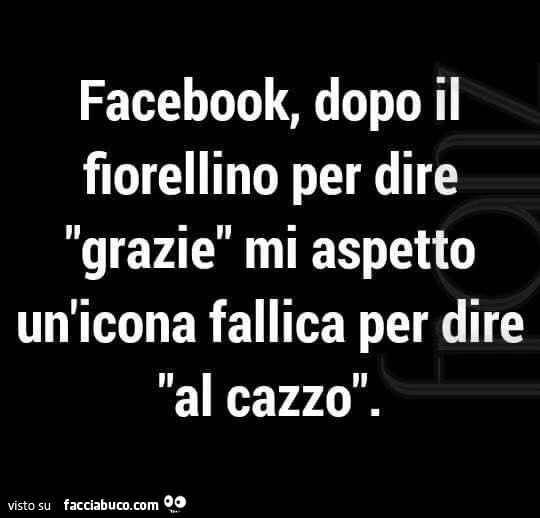 Facebook, dopo il fiorellino per dire grazie mi aspetto un'icona fallica per dire al cazzo