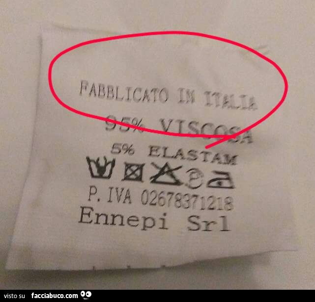 Etichetta: Fabblicato in Italia