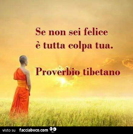 Se non sei felice è tutta colpa tua. Proverbio tibetano