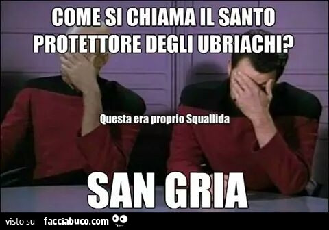Come si chiama il santo protettore degli ubriachi? San Gria